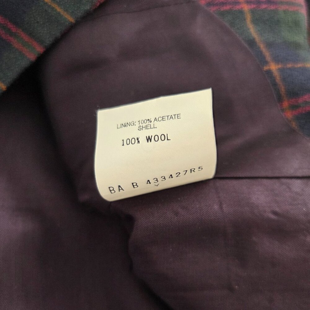 Vtg Wool Plaid Blazer Size 8P Velvet Trim Gold Button Old Money Heritage‎ Preppy - Picture 10 of 15